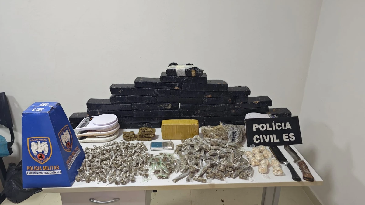 Todo o material apreendido em Vila Valério