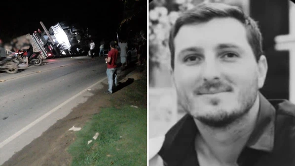 Fábio Soares Haese, de 40 anos, dirigia o caminhão que tombou sobre a moto pilotada por Rodrigo Rogério Novelli, de 30 anos, na sexta-feira (23); motociclista faleceu no local