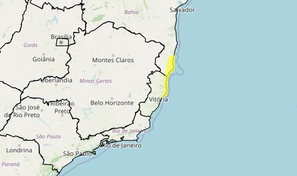 Municípios do litoral Norte do ES recebem alerta de chuvas e ventos