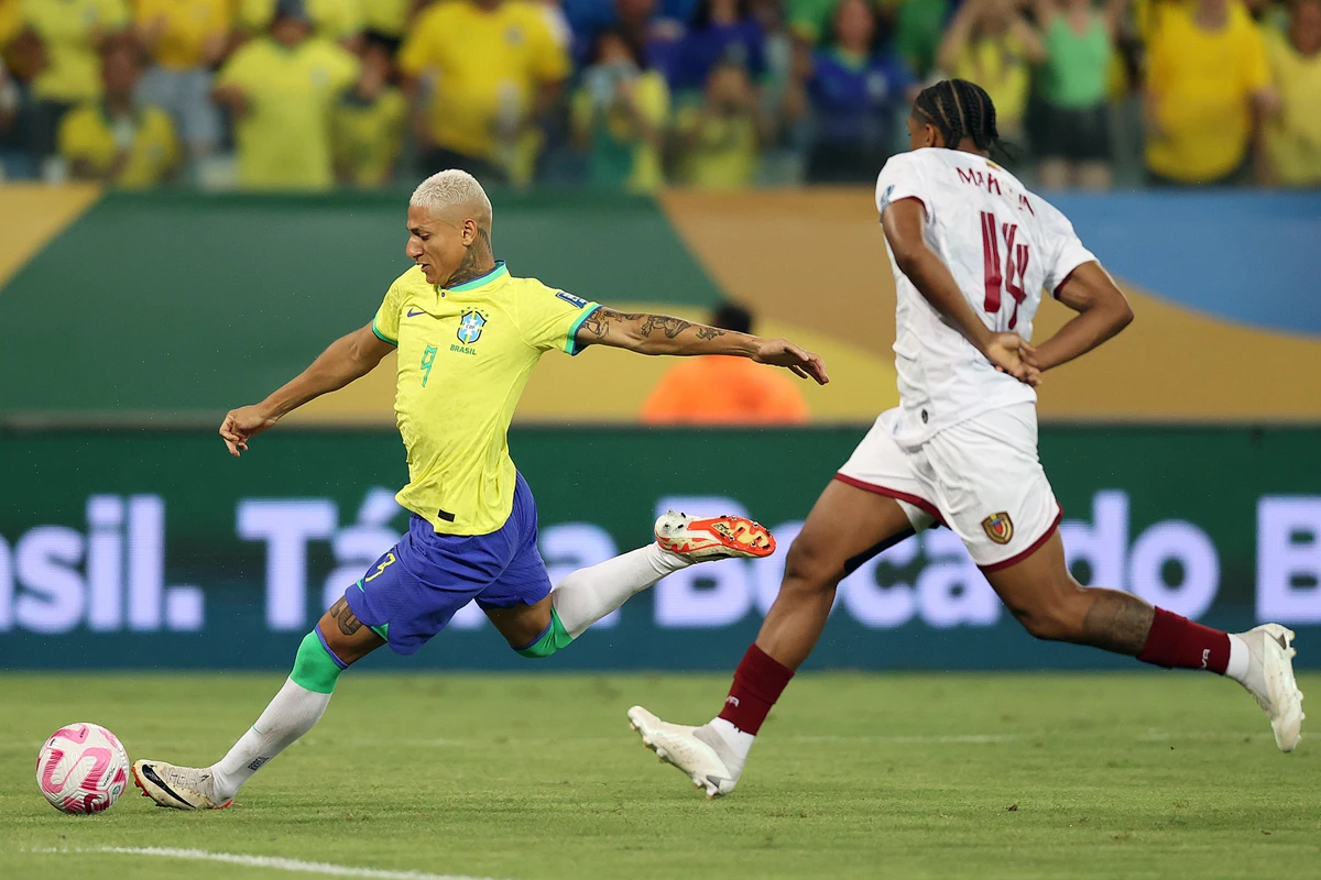Richerlison. Brasil x Venezuela em Cuiabá pelasEliminatórias 2026.Foto:Vitor Silva/CBF