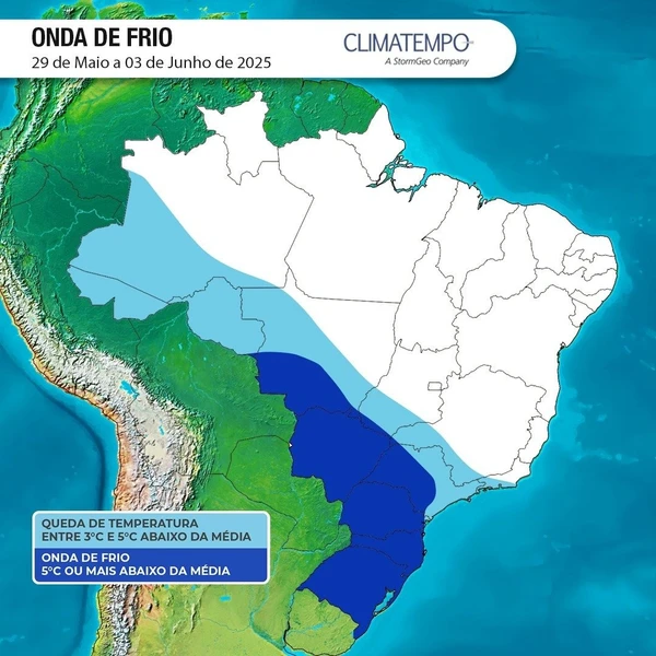 Apesar de não estar entre as regiões mais impactadas pela onda de frio, Espírito Santo deve ter queda na temperatura
