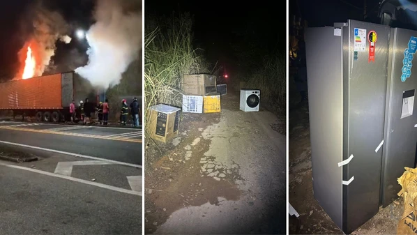 Polícia Militar afirma que precisou disparar tiros de bala de borracha para dispersar os saqueadores; fato ocorreu na BR 101, em Mimoso do Sul