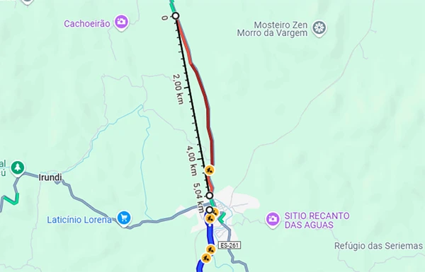 Obras em Fundão causam longo congestionamento na BR 101