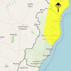 Segundo o Instituto Nacional de Meteorologia (Inmet), aviso foi emitido nesta sexta-feira (30), e vale até as 10h de sábado (31)
