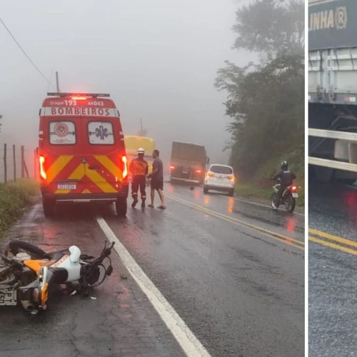 Imagem - Motociclista morre esmagado por caminhão na BR 482 em Guaçuí
