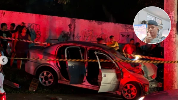 Acidente aconteceu na noite de sábado (31); cabo Juci José da Silva foi lançado para fora do veículo após o impacto. Motorista itiu ter bebido antes de dirigir e será levado ao presídio após alta médica