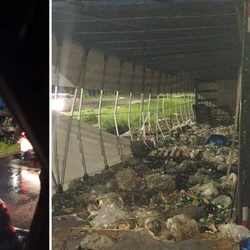 Acidente ocorreu na tarde desta segunda-feira (2) no trevo da Rodovia Darly Santos com a Rodovia Leste-Oeste