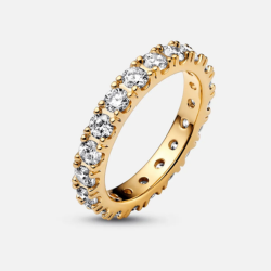 Anel De Ouro Eternidade Brilhante Pandora 