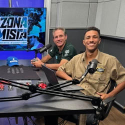 Filipe Souza, Breno Coelho e Vinícius Lima recebem o comentarista de Formula 1 e piloto da Copa Truck