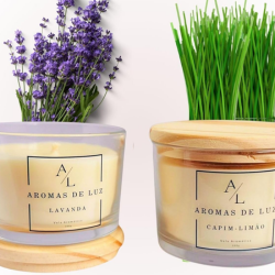 Kit 2 Velas Aromáticas Lavanda E Capim Limão 100gr Aromas de Luz 