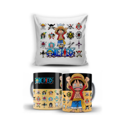 KIT Almofada + Caneca One Piece Monkey D. Luffy