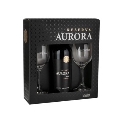 Kit Vinho Reserva Merlot com 2 Taças