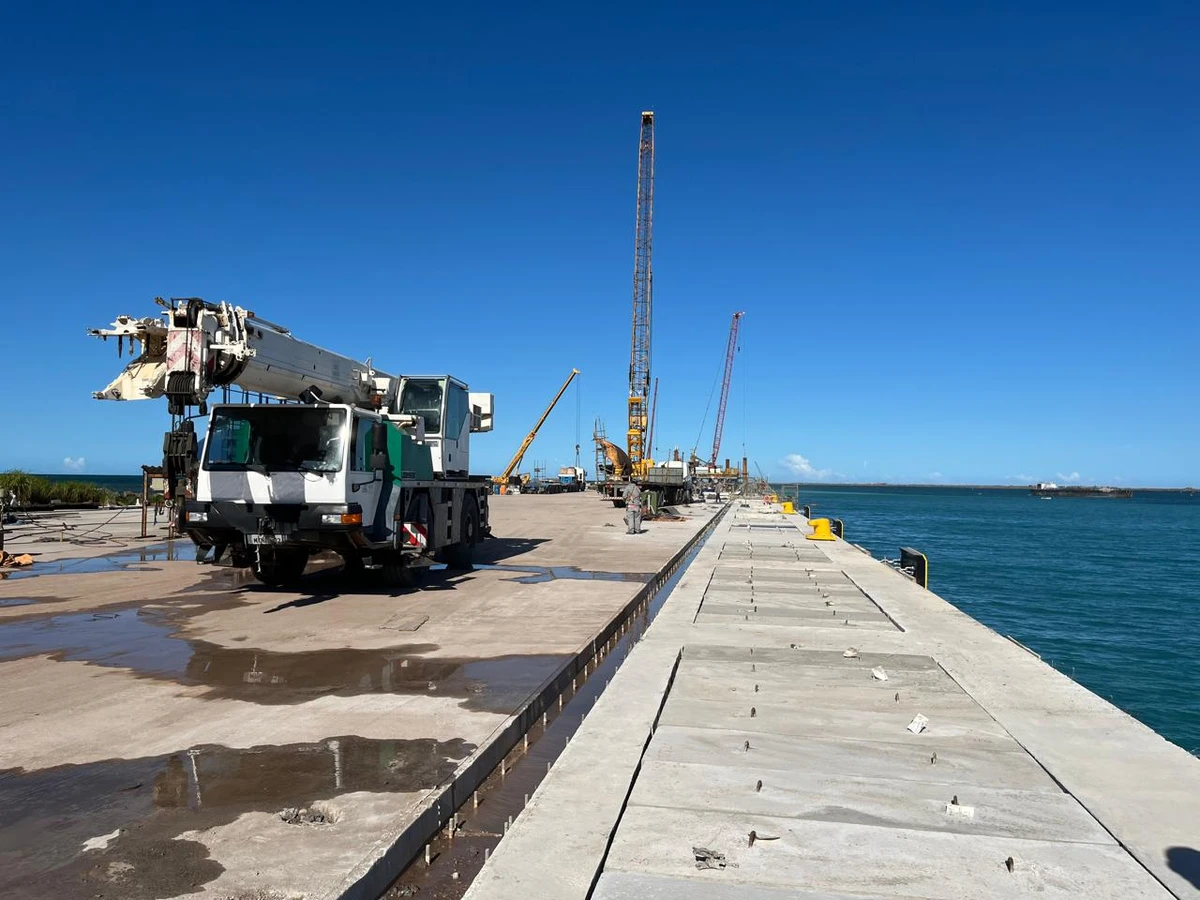 Obras do cais do Porto da Imetame, em Aracruz