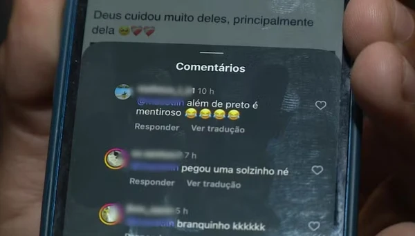 Mensagens preconceituosas sendo deixadas nas redes sociais de Julio, no Espírito Santo 