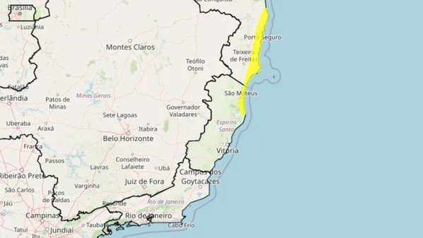 Aviso do Instituto Nacional de Meteorologia (Inmet) fica vigente até a manhã de quinta-feira (12)