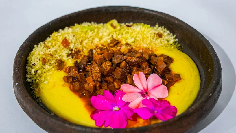 Prato do Coisa Boa Bistrô no festival Sabores do Caparaó 2025, em Guaçuí