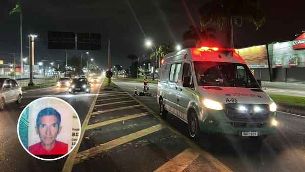 Vítima, identificada como Josias Manga Mululo, de 60 anos, acabou atingido pela motocicleta, quando fazia a travessia em local inapropriado, segundo a PRF