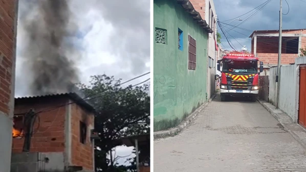 Corpo de Bombeiros conseguiu controlar o fogo, que teria começado embaixo de uma cama; não houve feridos