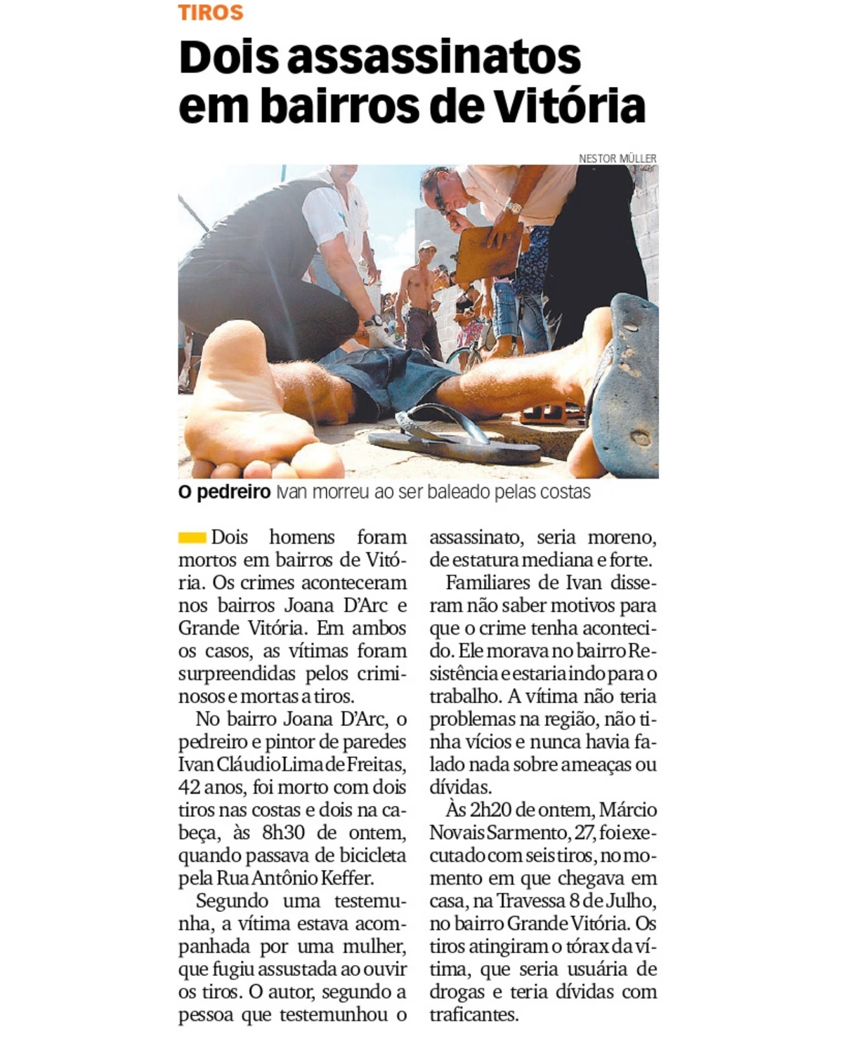 Edição de 06/12/2006 do então jornal impresso Notícia Agora