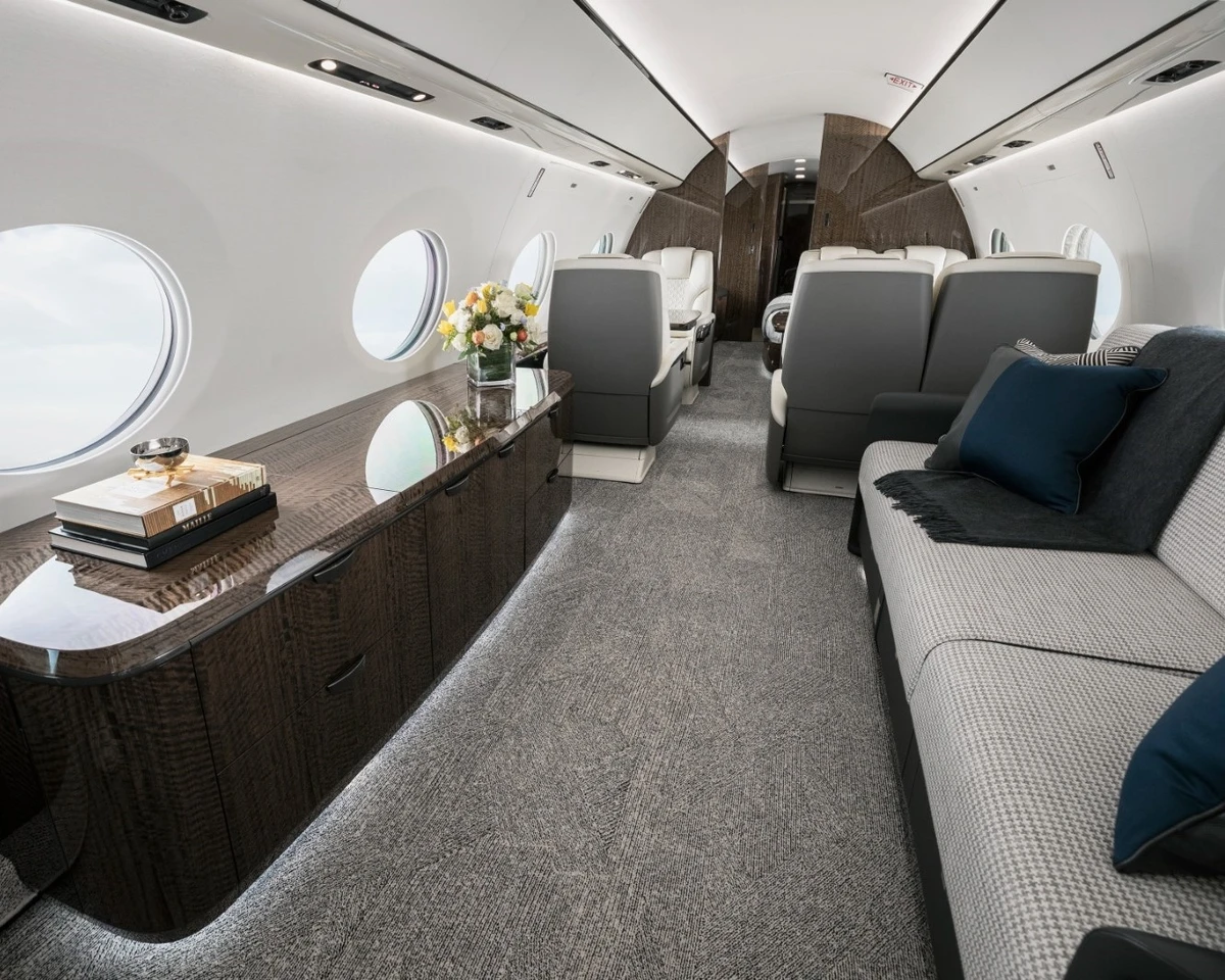O Gulfstream G700 é o jato executivo de última geração mais moderno do segmento e apresenta elevado nível de luxo e autonomia  por Divulgação/Prime You e Gulfstream