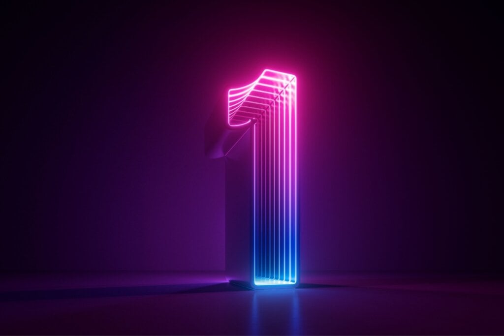 O número 1 é visto como um símbolo de unidade, singularidade, início e liderança (Imagem: wacomka | Shutterstock) 