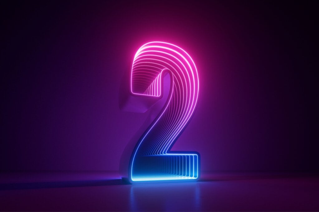 O número 2 representa dualidade, harmonia e cooperação (Imagem: wacomka | Shutterstock) 