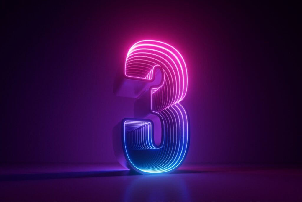 O número 3 representa criação, expressão, expansão, alegria ecomunicação (Imagem: wacomka | Shutterstock) 
