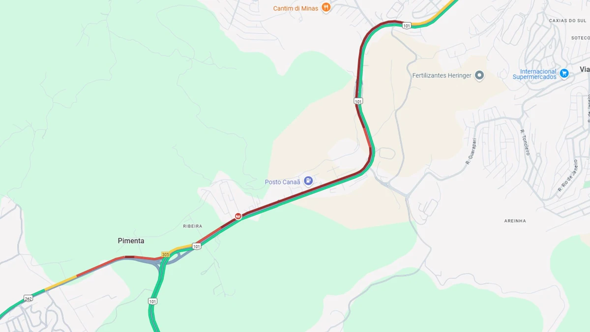 Trânsito congestionado na BR 262 nesta quinta-feira (19)