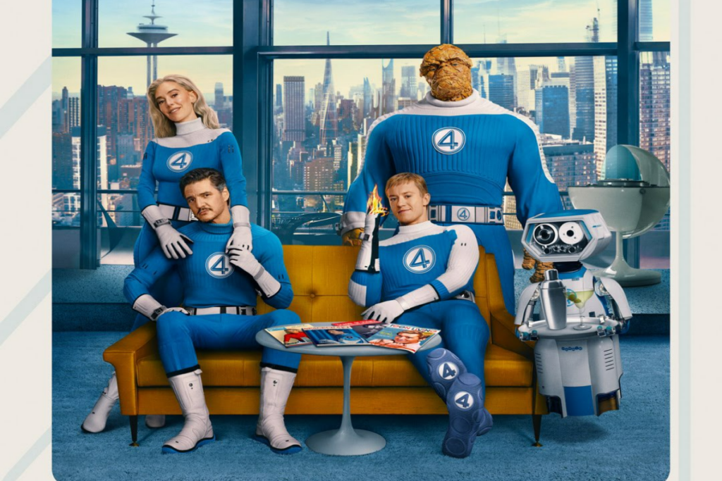 Em “Quarteto Fantástico: primeiros passos”, Reed, Sue, Johnny e Ben enfrentam o vilão Galactus (Imagem: Reprodução digital | Walt Disney Pictures)