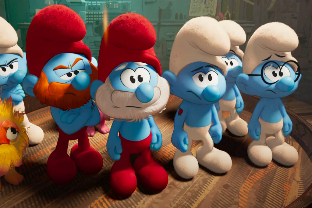 Em “Smurfs”, Smurfette e seu amigos correm contra o tempo para salvar o Papai Smurf (Imagem: Reprodução digital | Paramount Pictures)