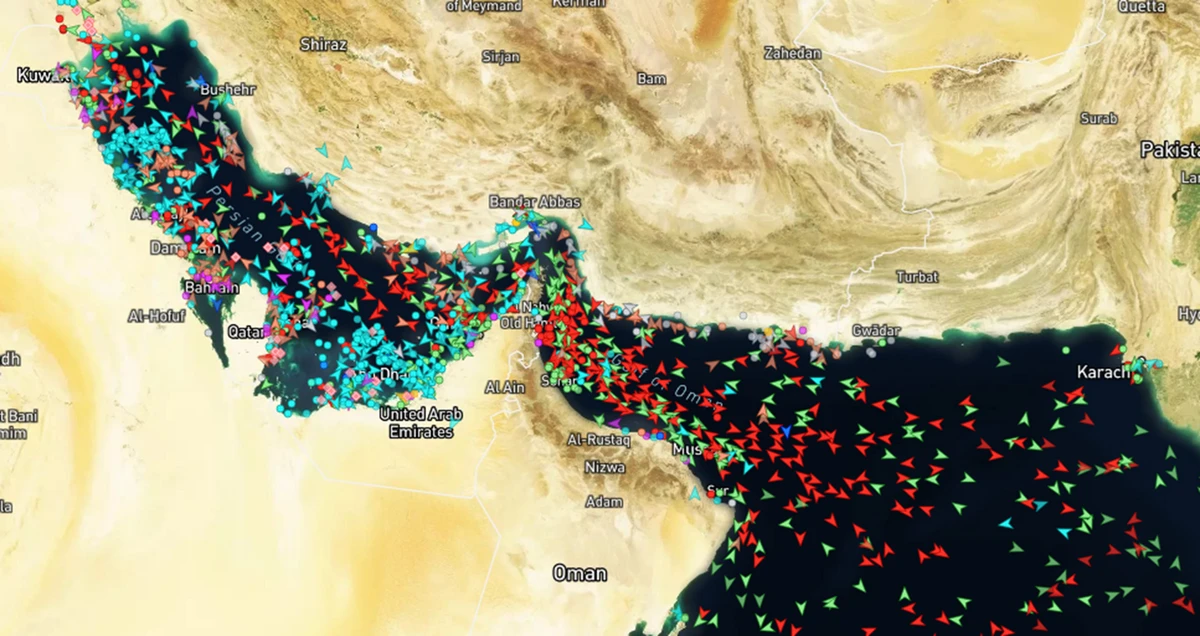 Estreito de Ormuz, entre o Irã e Omã, onde passam mais de