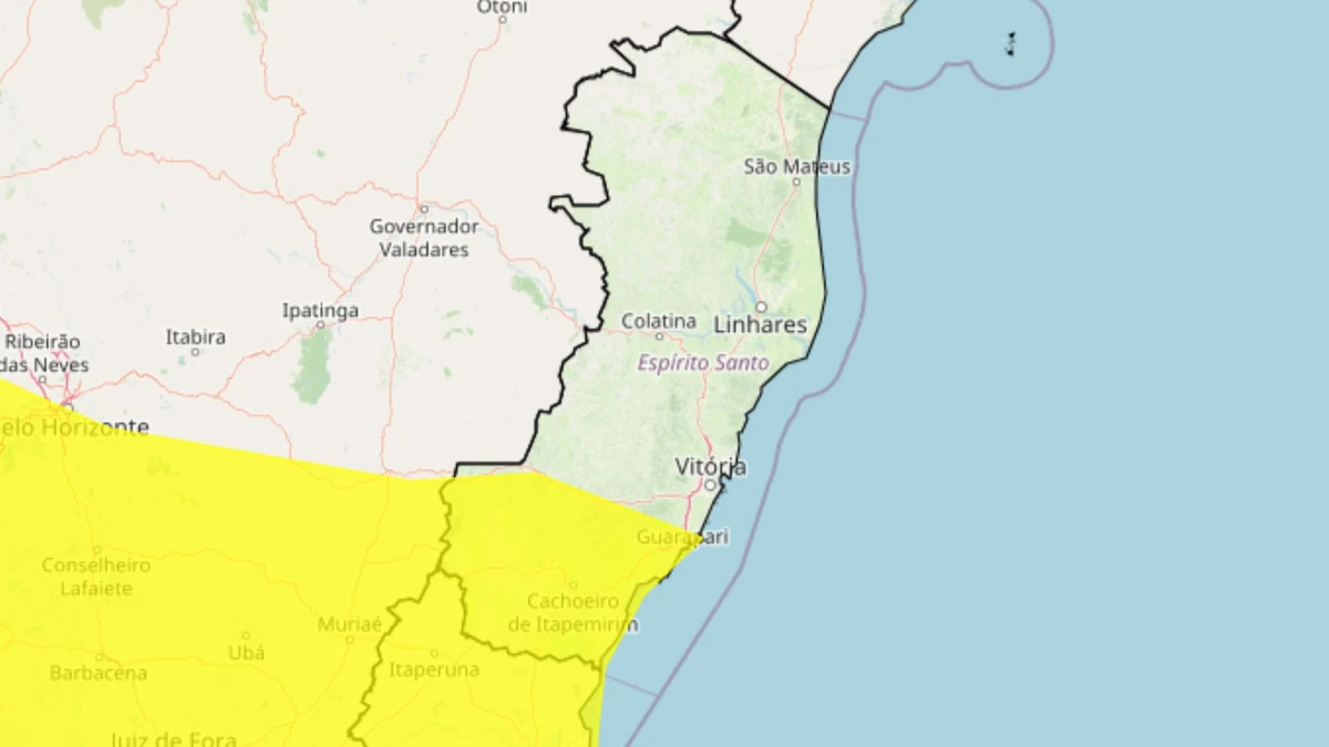 Inmet faz alerta para declínio de temperatura em cidades do Espírito Santo