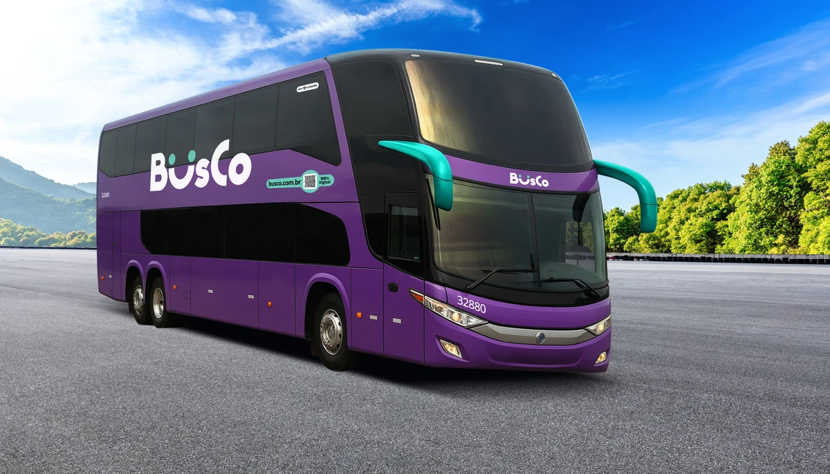 Perspectiva de como ficará o ônibus da BusCo