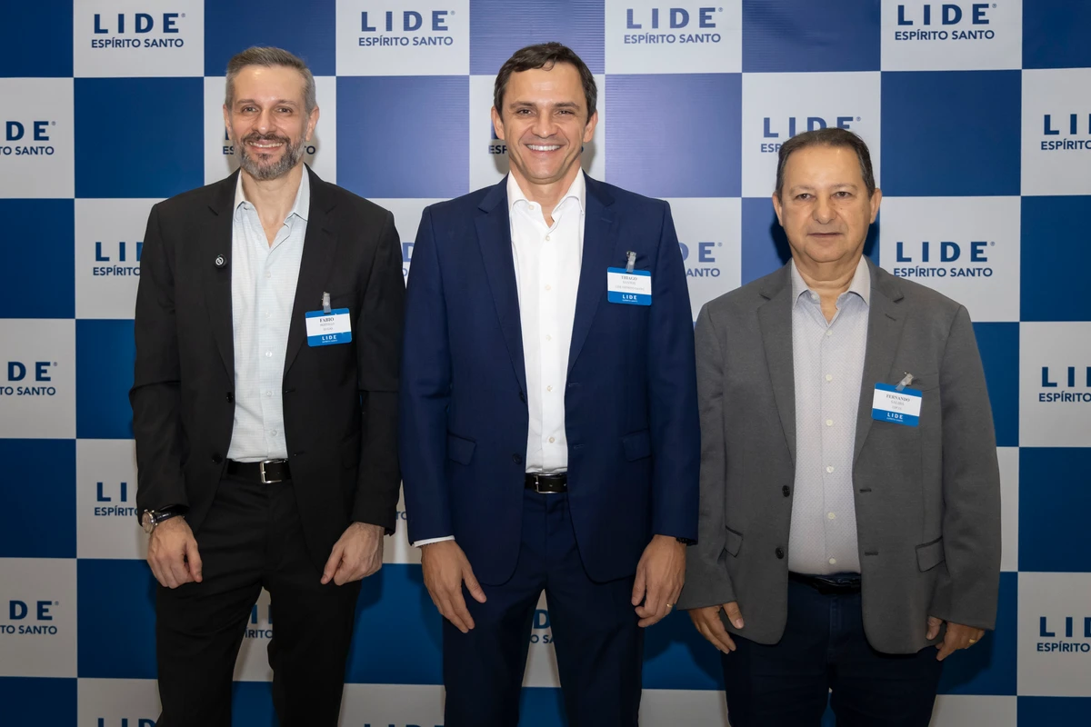 Fabio Bertollo (CEO da ES Gás); Thiago Santos (LIDE ES) e Fernando Saliba (Relações Institucionais da presidência da EDP)