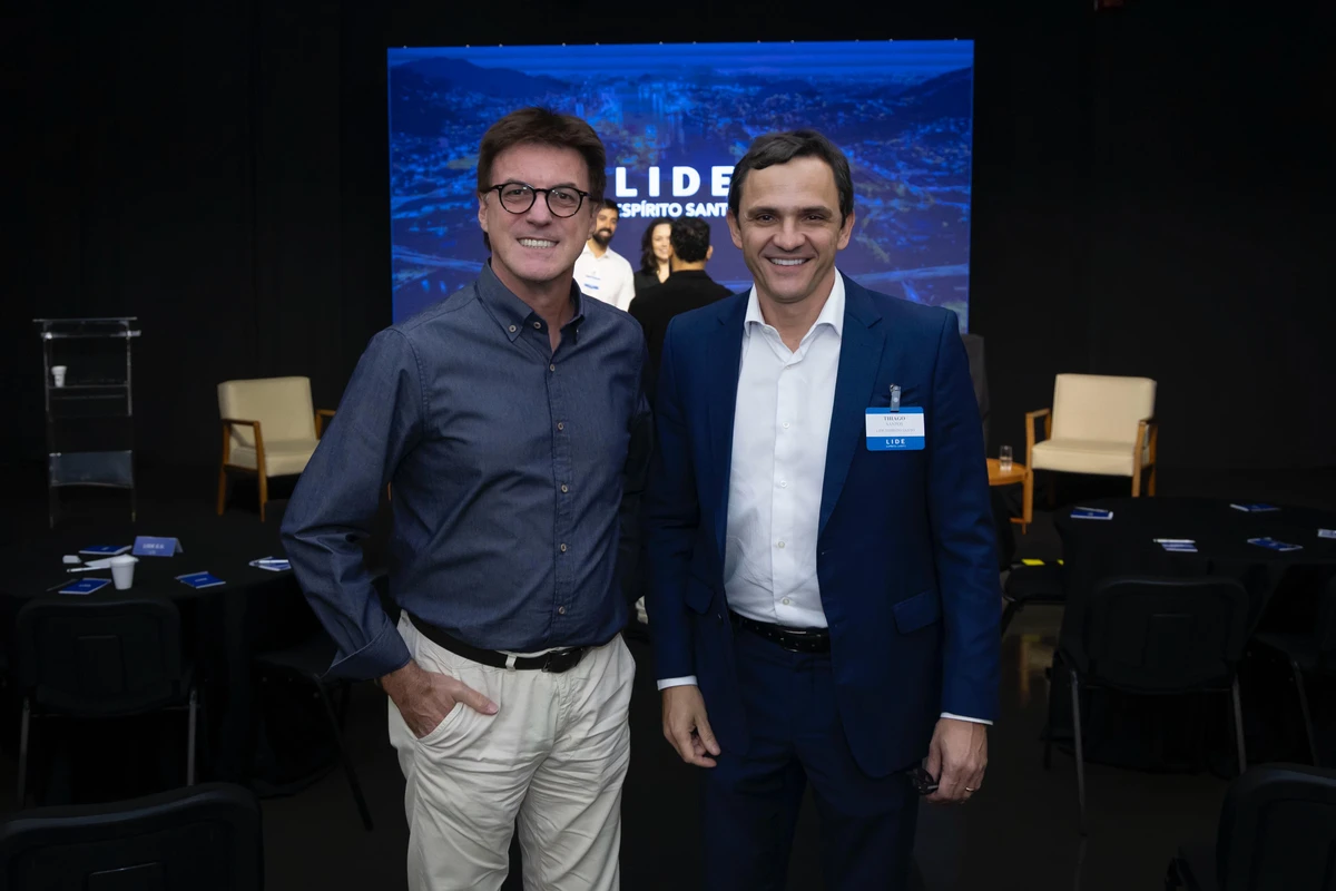 Valcemiro Nossa (presidente da Fucape e conselheiro do LIDE ES) e Thiago Santos (LIDE ES)