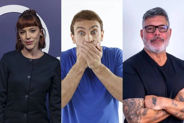 Alice Wegmann e Alexandre Frota (à direita) criticam piada do comediante Leo Lins