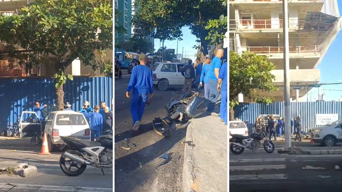Carro e motoneta colidem na Rodovia do Sol