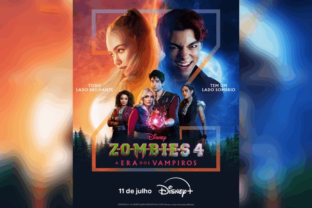 “Zombies 4: A Era dos Vampiros” traz uma nova ameaça ao universo de Seabrook, quando um grupo misterioso de vampiros desafia o equilíbrio entre os clãs do bem (Imagem: Reprodução digital | Disney+)