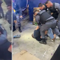 Dono da loja onde ocorreu abordagem afirma ter sido imobilizado com mata-leão e desmaiado com o golpe; Polícia Militar, por sua vez, alega desacato