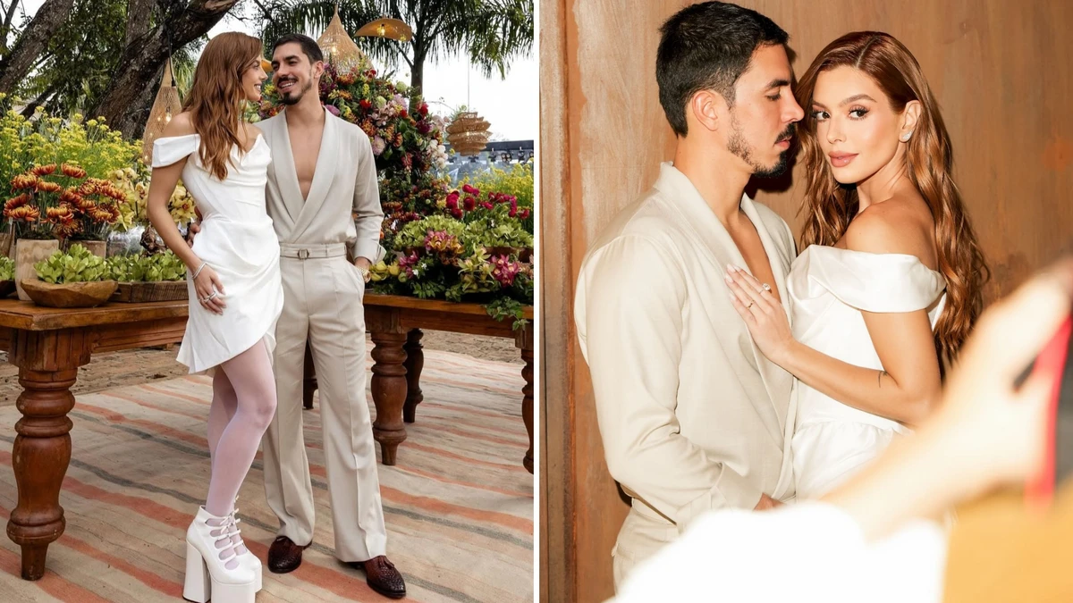 Giovanna Lancellotti e Gabriel David celebram segundo casamento no interior de SP