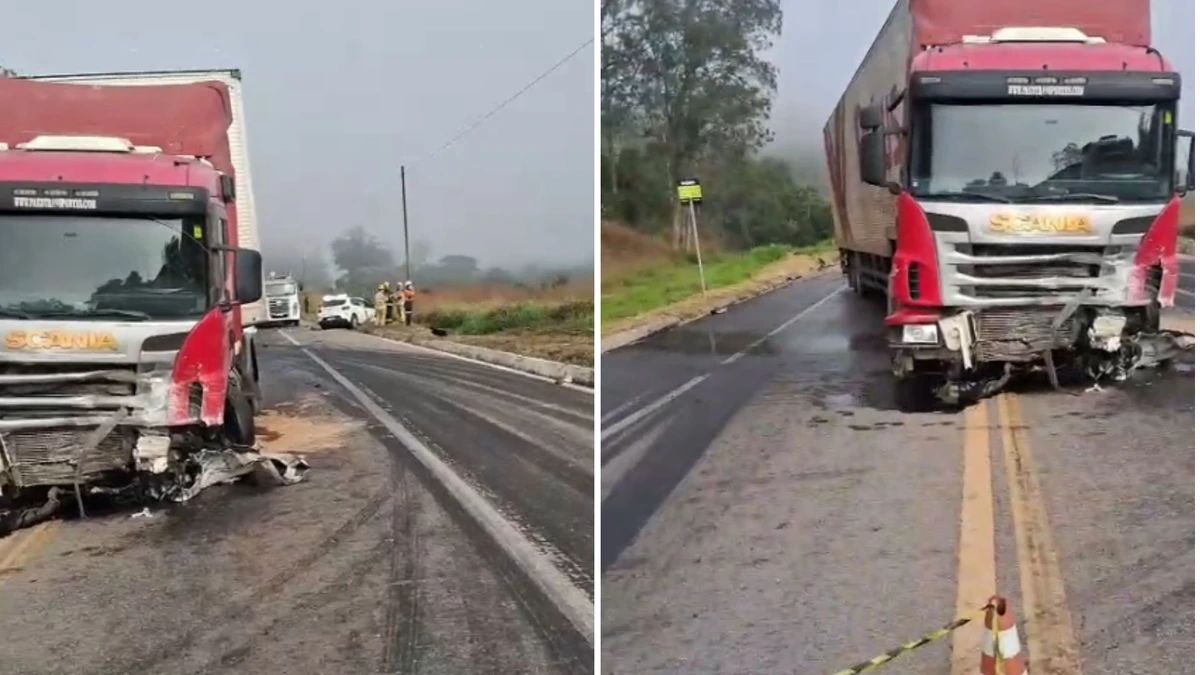 Acidente entre carreta e carro da prefeitira de Muniz Freire 