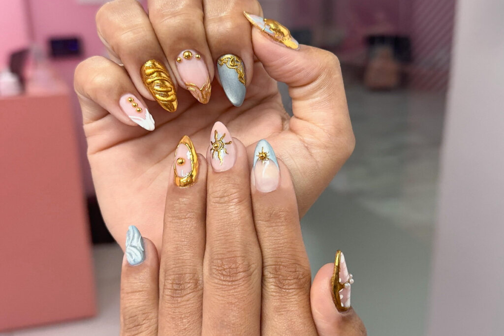 Unhas com efeito 3D tem se tornado cada vez mais populares (Imagem: Divulgação | PALM Nail Bar)