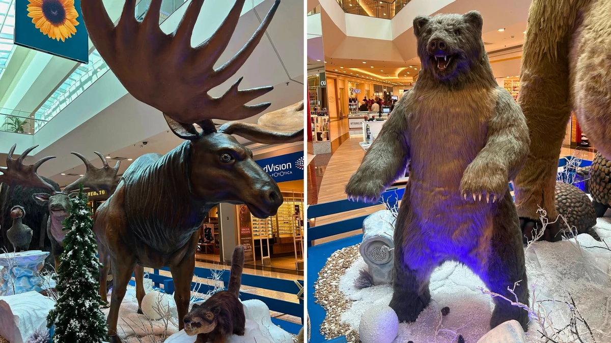 Atração Gigantes da Era do Gelo, no Shopping Mestre Álvaro