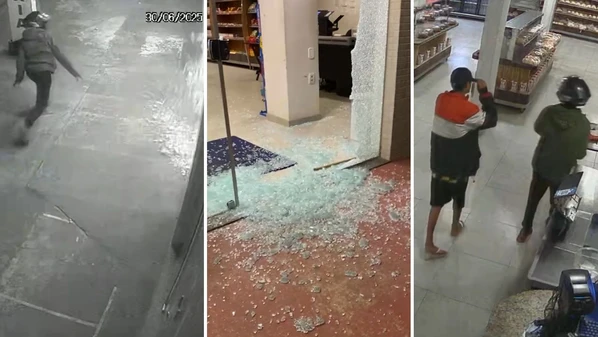 Estabelecimento fica no bairro Cidade; proprietário afirmou que o prejuízo deixado pelos suspeitos foi de cerca de R$ 10 mil