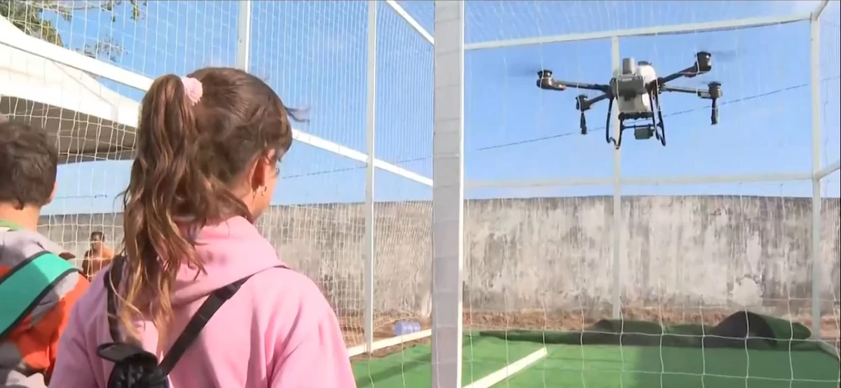 Drone para a agricultura em exposição no TecnoAgro, em Nova Venécia