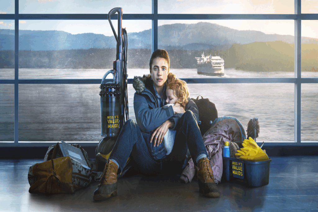 Em “Maid”, Alex precisa encontrar uma forma de sobreviver e cuidar da filha pequena (Imagem: Reprodução digital | Netflix)
