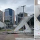 Imagem - Tenda desaba e quase atinge carros na Praça do Papa