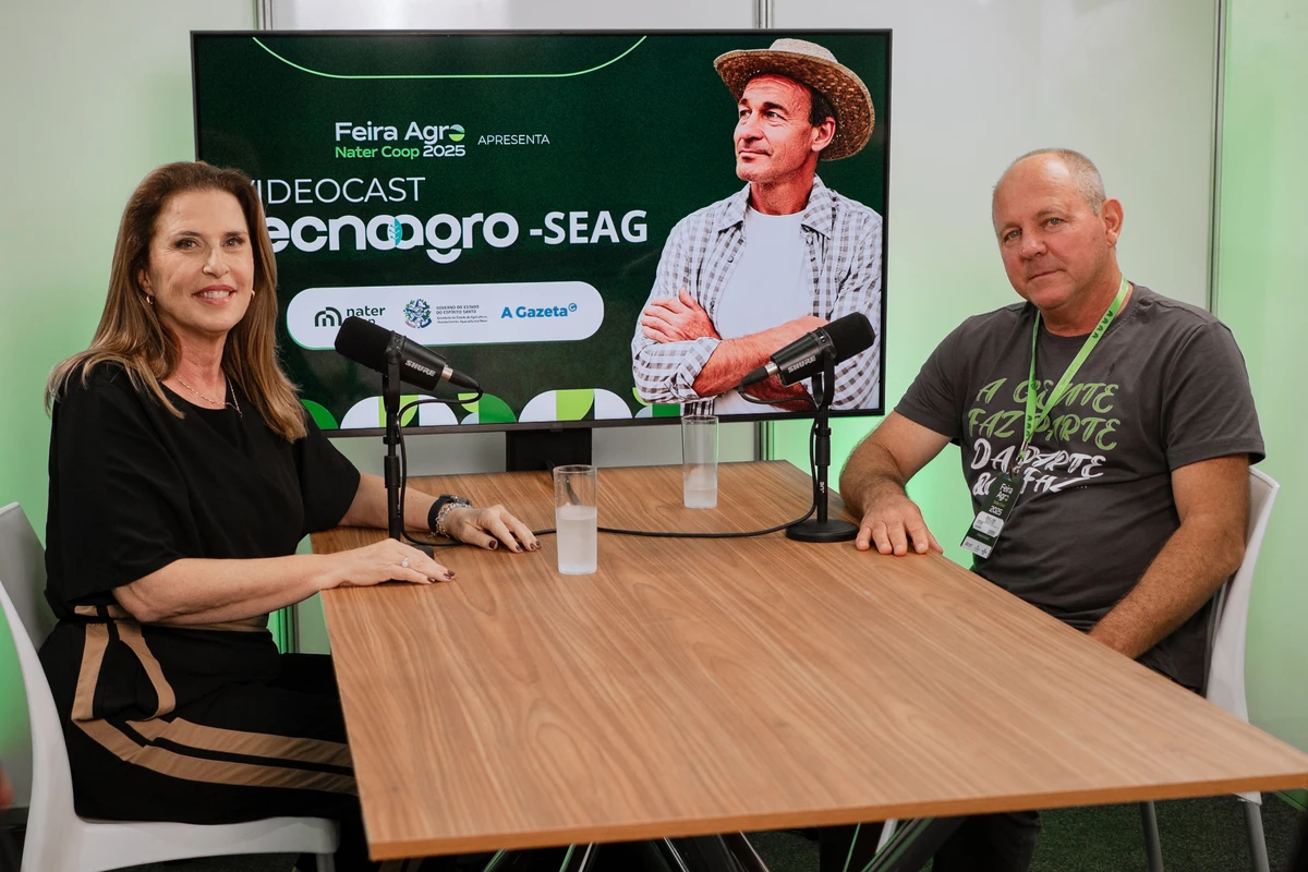 A jornalista Cláudia Gregório entrevistou o presidente da Nater Coop, Denilson Potratz
