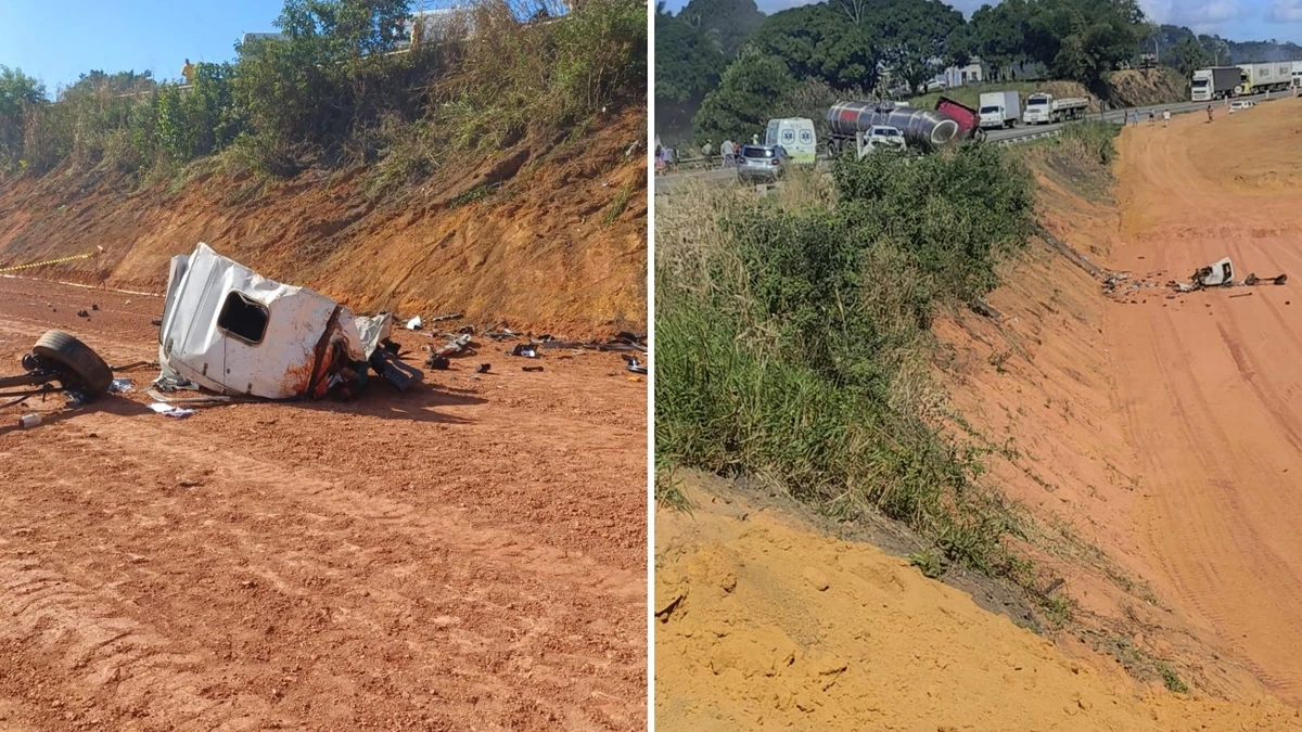Acidente interdita trecho da BR 101 na Serra por Leitor A Gazeta