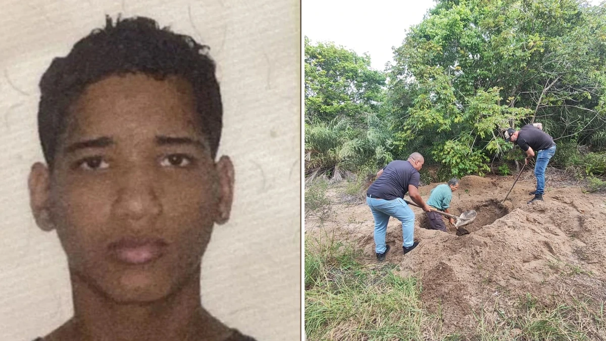 O corpo de Lázaro Airan dos Santos Pereira, de 17 anos, foi encontrado em uma cova numa área de mata na sexta-feira (4)